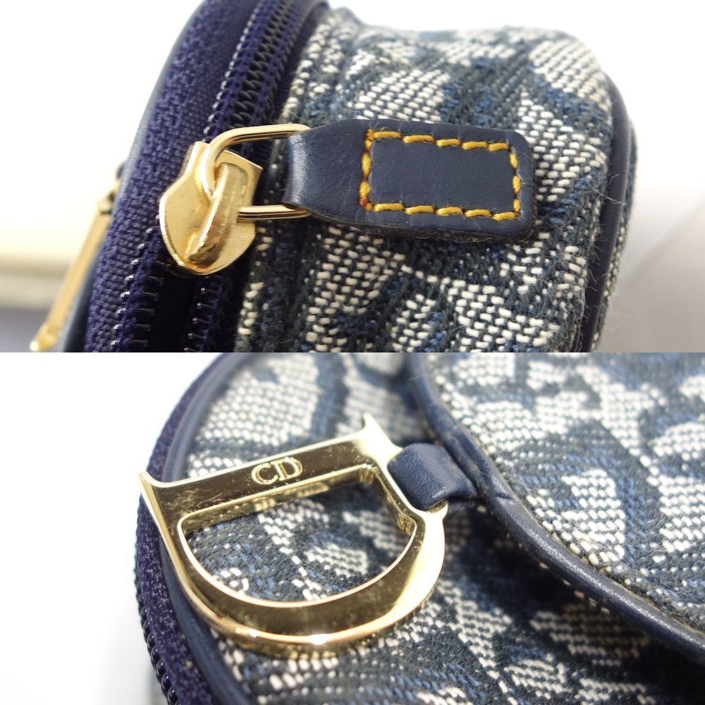 Christian Dior Trotter Saddle Pouch Gray Navy - Picture 5 of 7